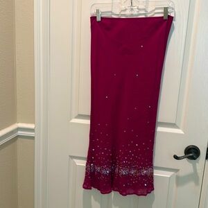 Warehouse 100% silk skirt with sequins